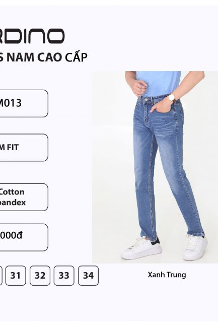 Quần Jeans Nam Cardino việt Nam QJM013